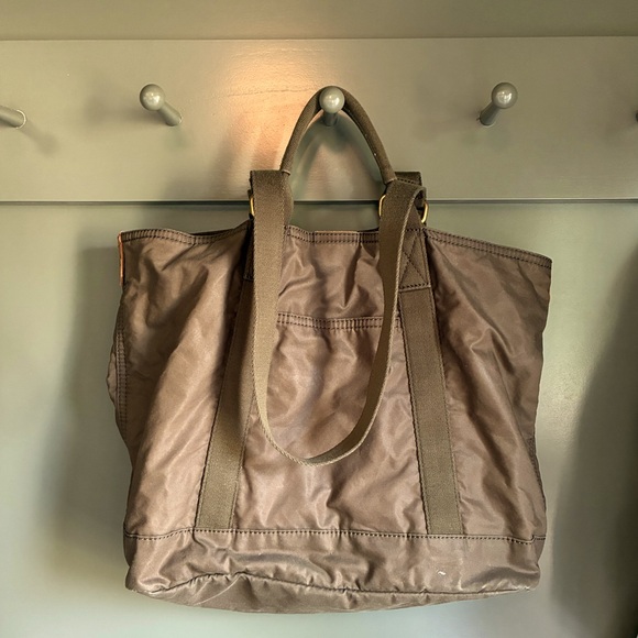 Madewell Dark Olive Canvas Tote Bag - Picture 1 of 4